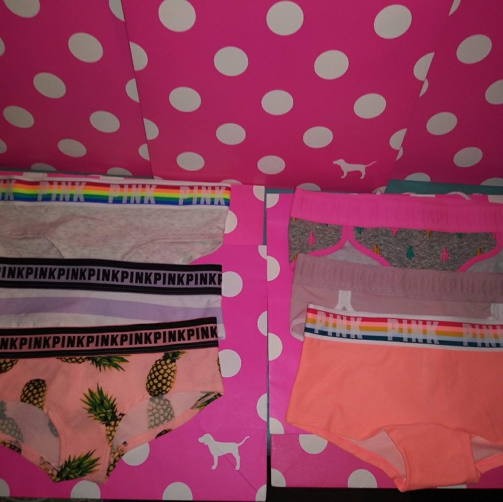 6 BRAND NEW VS PINK XSMALL PANTIES